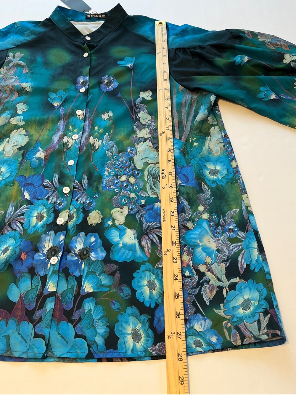 Sheilay women print Floral Button-Down Blouse size XXL Lightweight casual New - Picture 7 of 8